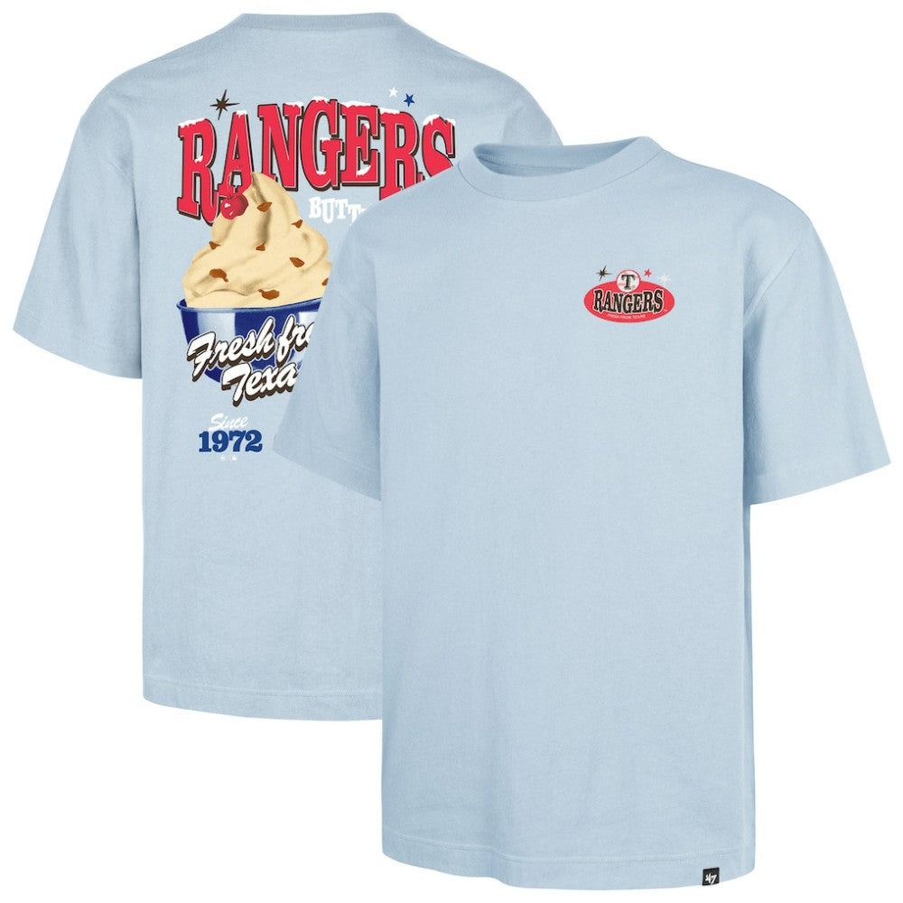 Light Blue Texas Rangers '47 Ice Cream Parlor Foundation T-Shirt