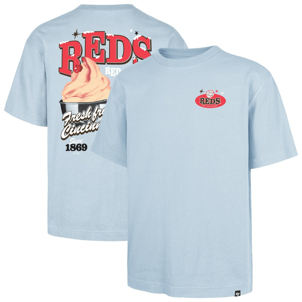 Light Blue Cincinnati Reds '47 Ice Cream Parlor Foundation T-Shirt