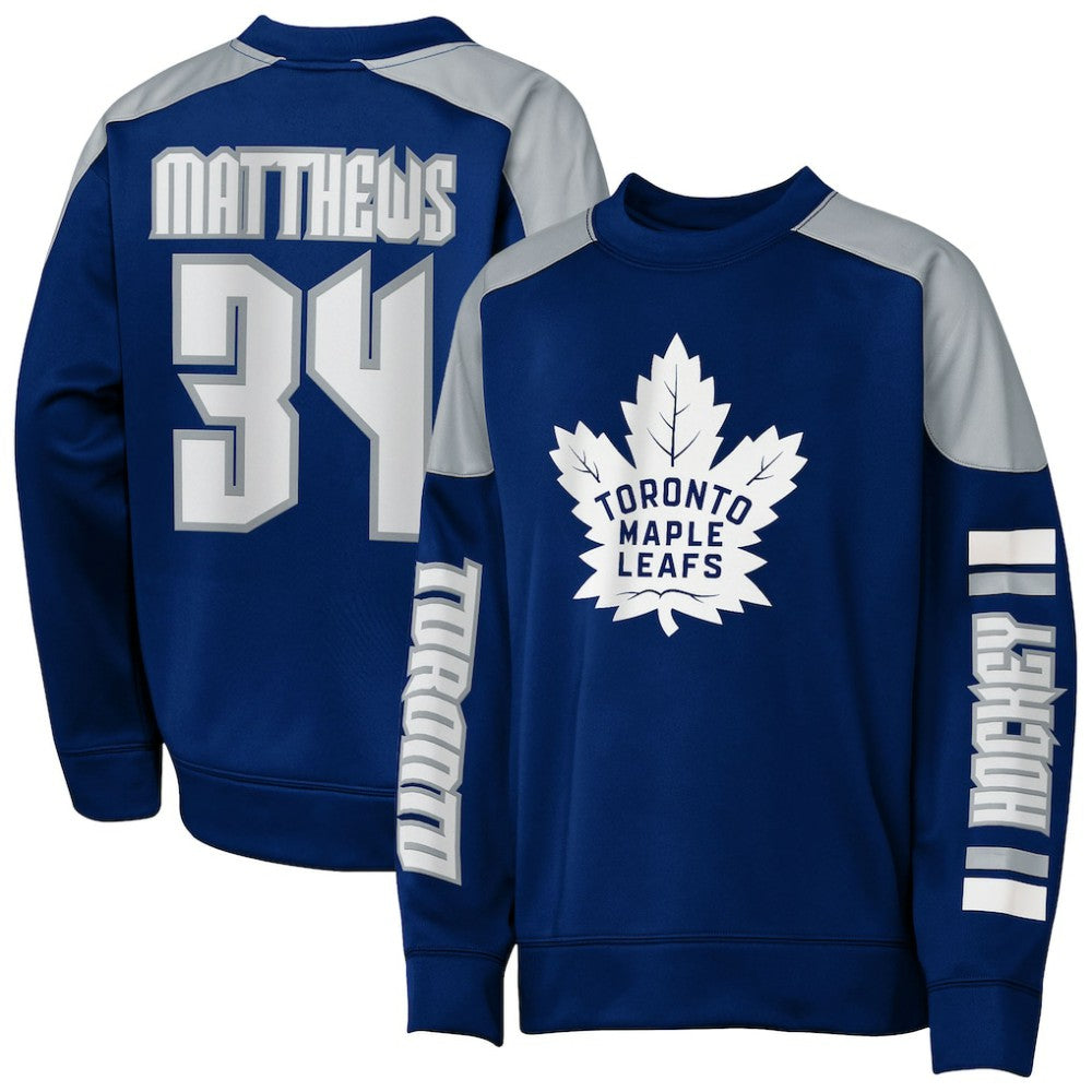 NHL Auston Matthews Toronto Maple Leafs Outerstuff Youth Best Defense Name & Number Crewneck Sweatshirt