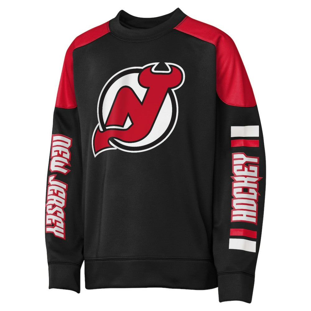 NHL Jack Hughes New Jersey Devils Outerstuff Youth Best Defense Name & Number Crewneck Sweatshirt