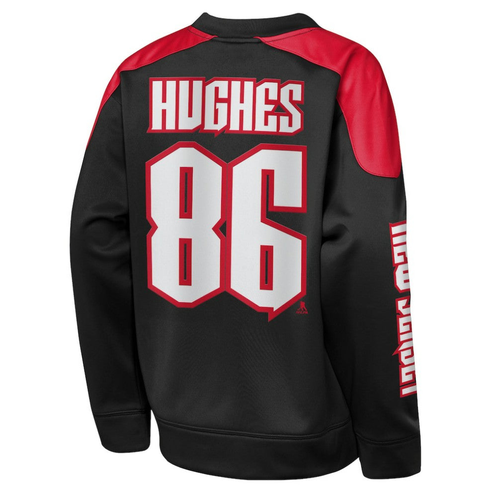 NHL Jack Hughes New Jersey Devils Outerstuff Youth Best Defense Name & Number Crewneck Sweatshirt