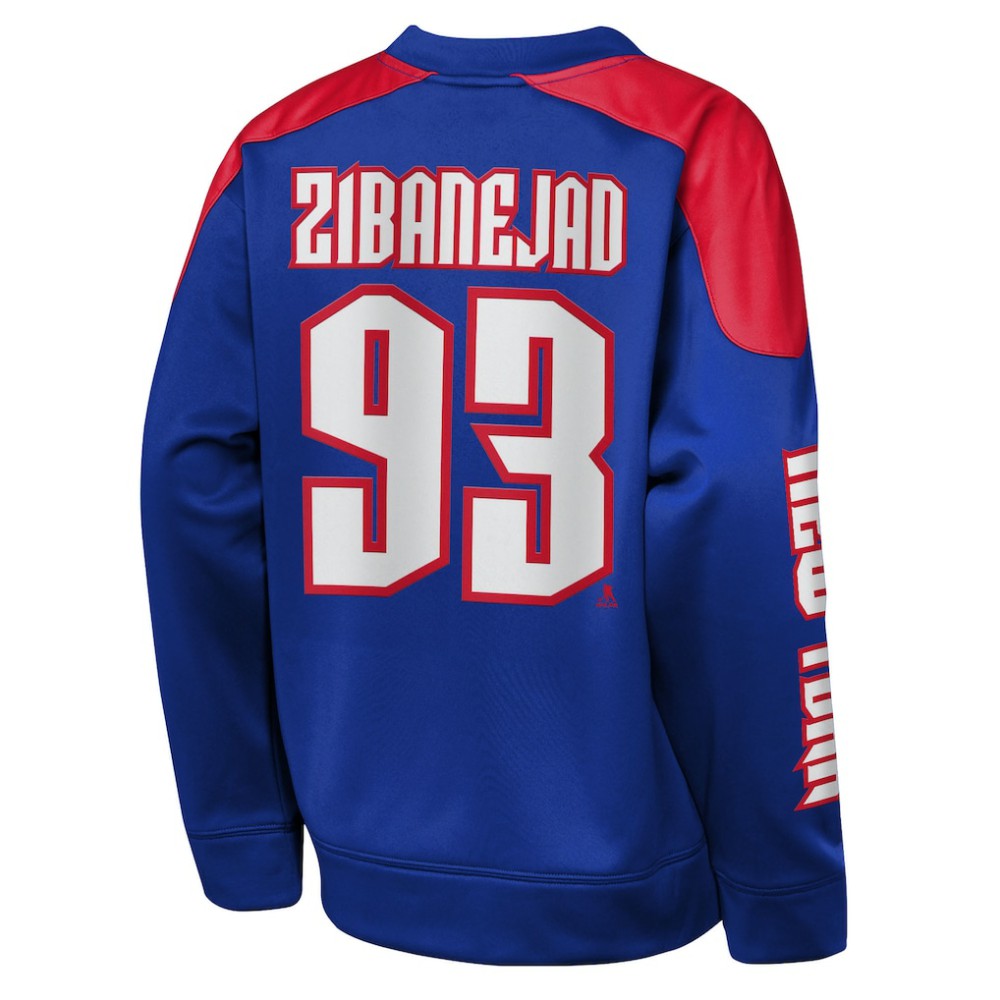 NHL Mika Zibanejad New York Rangers Outerstuff Youth Best Defense Name & Number Crewneck Sweatshirt