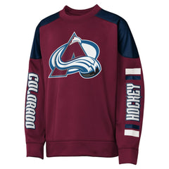 NHL Nathan MacKinnon Colorado Avalanche Outerstuff Youth Best Defense Name & Number Crewneck Sweatshirt