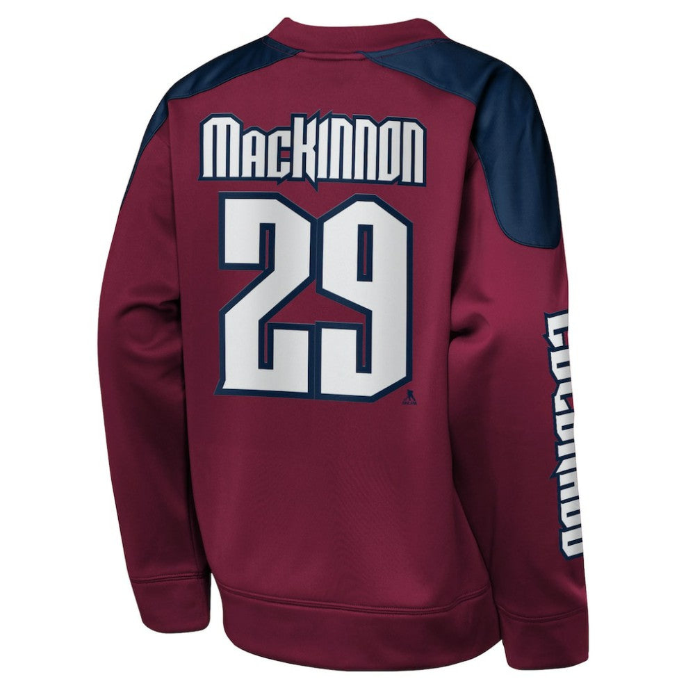 NHL Nathan MacKinnon Colorado Avalanche Outerstuff Youth Best Defense Name & Number Crewneck Sweatshirt