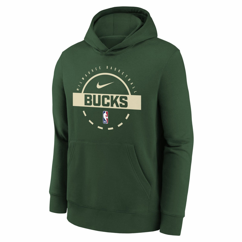 Nike Milwaukee Bucks Youth 2025/26 Club Fleece Practice Hoodie