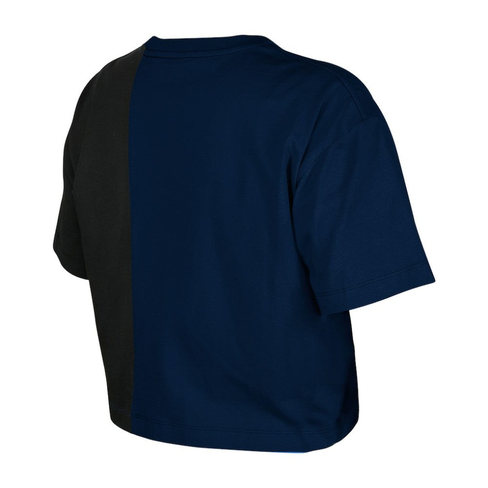 Navy Houston Astros New Era Women's Upcycled Colorblocked Boxy Cropped T-Shirt