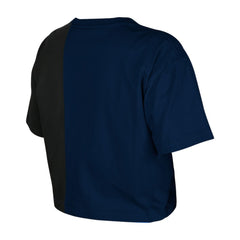 Navy Houston Astros New Era Women's Upcycled Colorblocked Boxy Cropped T-Shirt