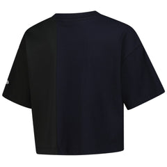 Navy Atlanta Braves New Era Women's Upcycled Colorblocked Boxy Cropped T-Shirt