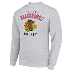 NHL Chicago Blackhawks Men's Starter Team Logo Fleece Pullover Sweatshirt