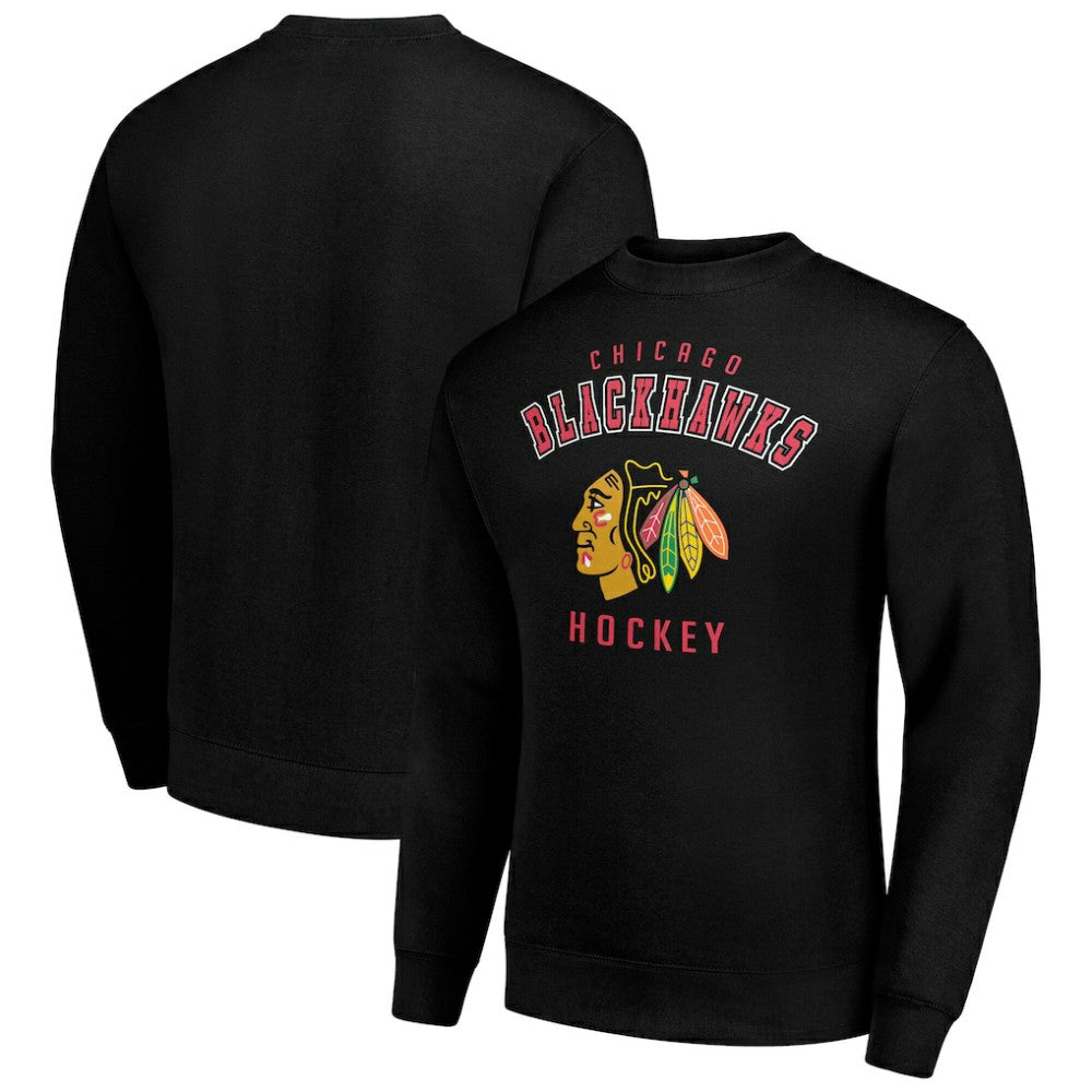 NHL Chicago Blackhawks Men's Starter Team Logo Fleece Pullover Sweatshirt