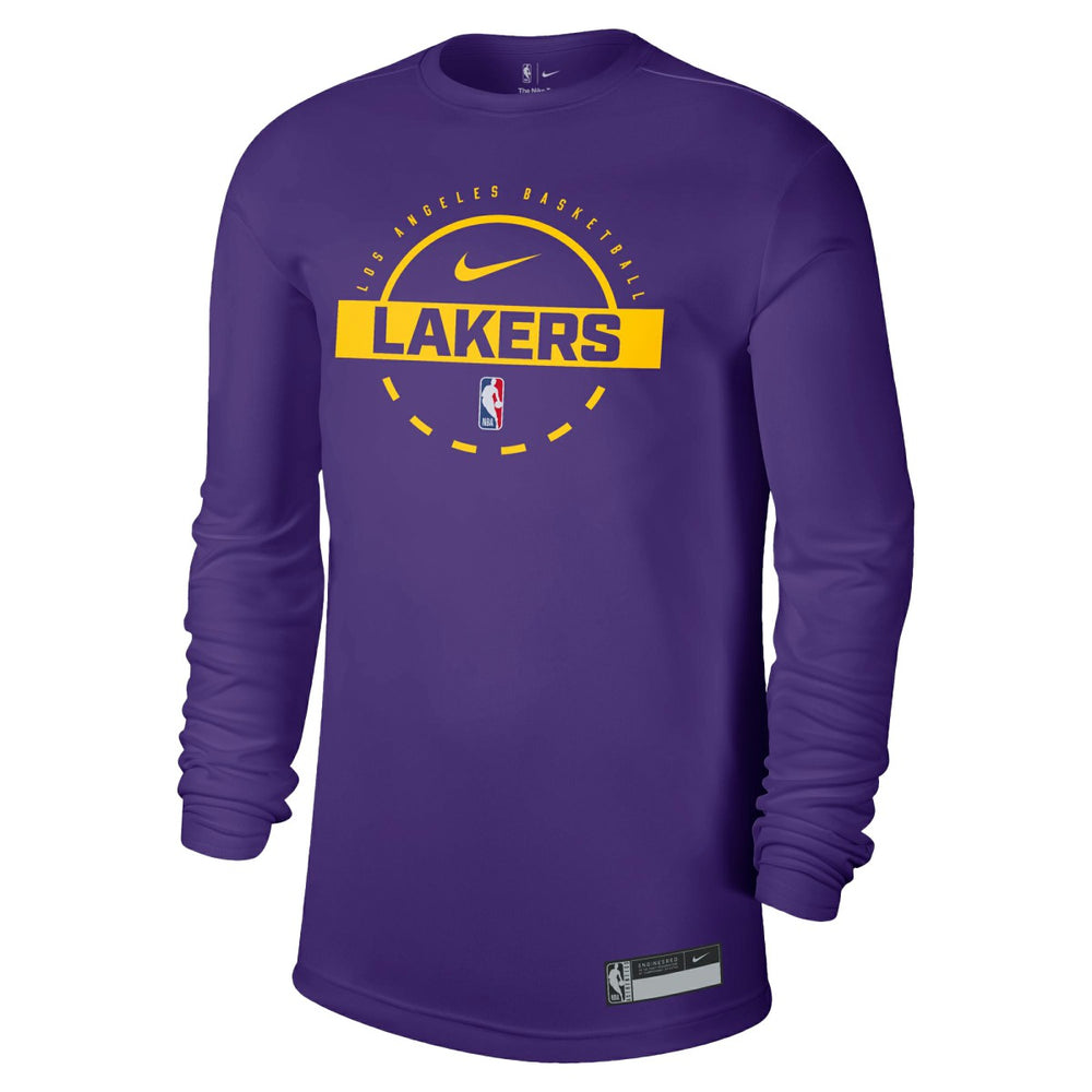 Nike Los Angeles Lakers 2025/26 On-Court Flare Dri-FIT Practice Long Sleeve Tri-Blend T-Shirt