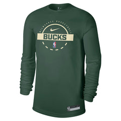 Nike Milwaukee Bucks 2025/26 On-Court Flare Dri-FIT Practice Long Sleeve Tri-Blend T-Shirt