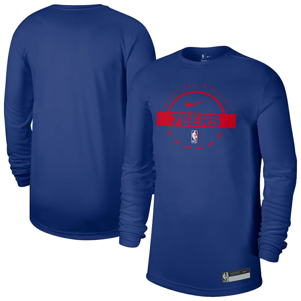 Nike Philadelphia 76ers 2025/26 On-Court Flare Dri-FIT Practice Long Sleeve Tri-Blend T-Shirt