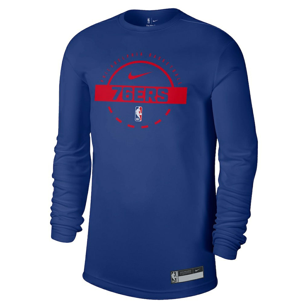 Nike Philadelphia 76ers 2025/26 On-Court Flare Dri-FIT Practice Long Sleeve Tri-Blend T-Shirt