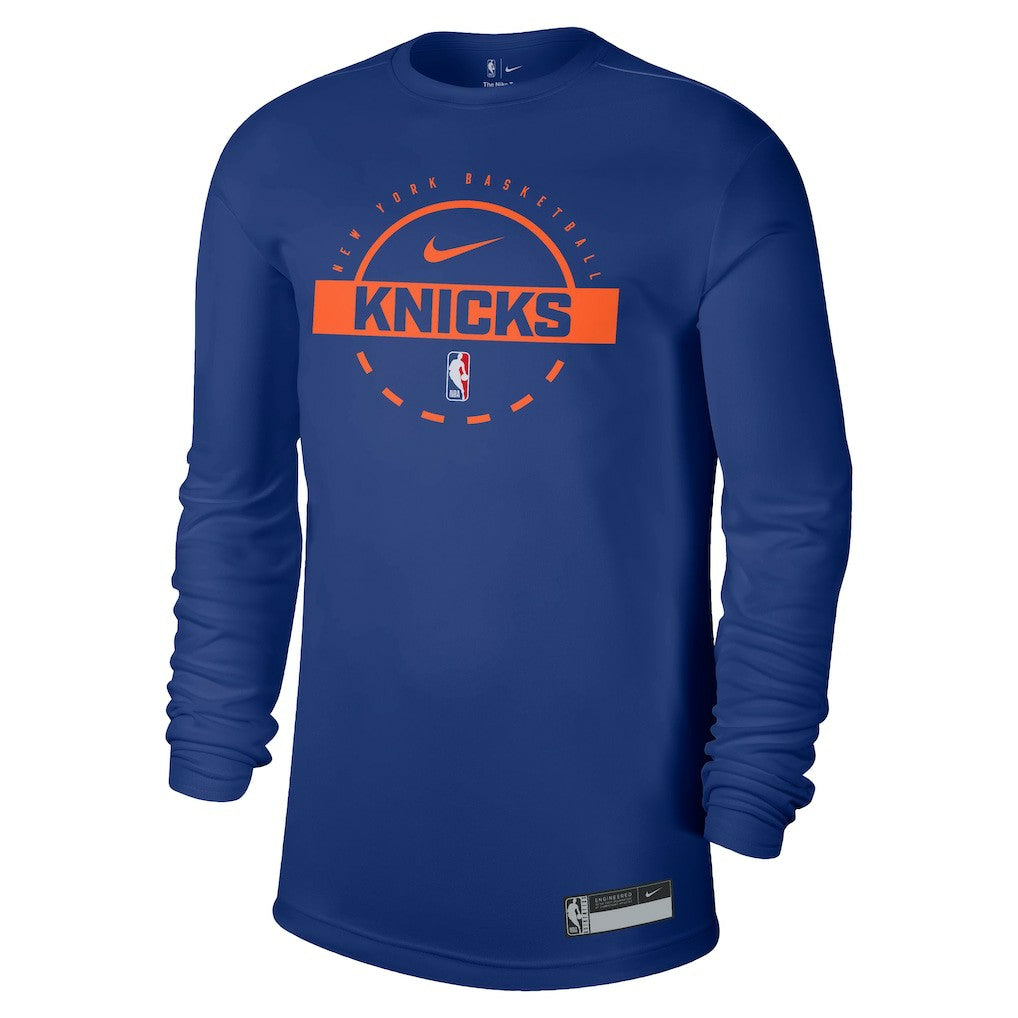 Nike New York Knicks 2025/26 On-Court Flare Dri-FIT Practice Long Sleeve Tri-Blend T-Shirt