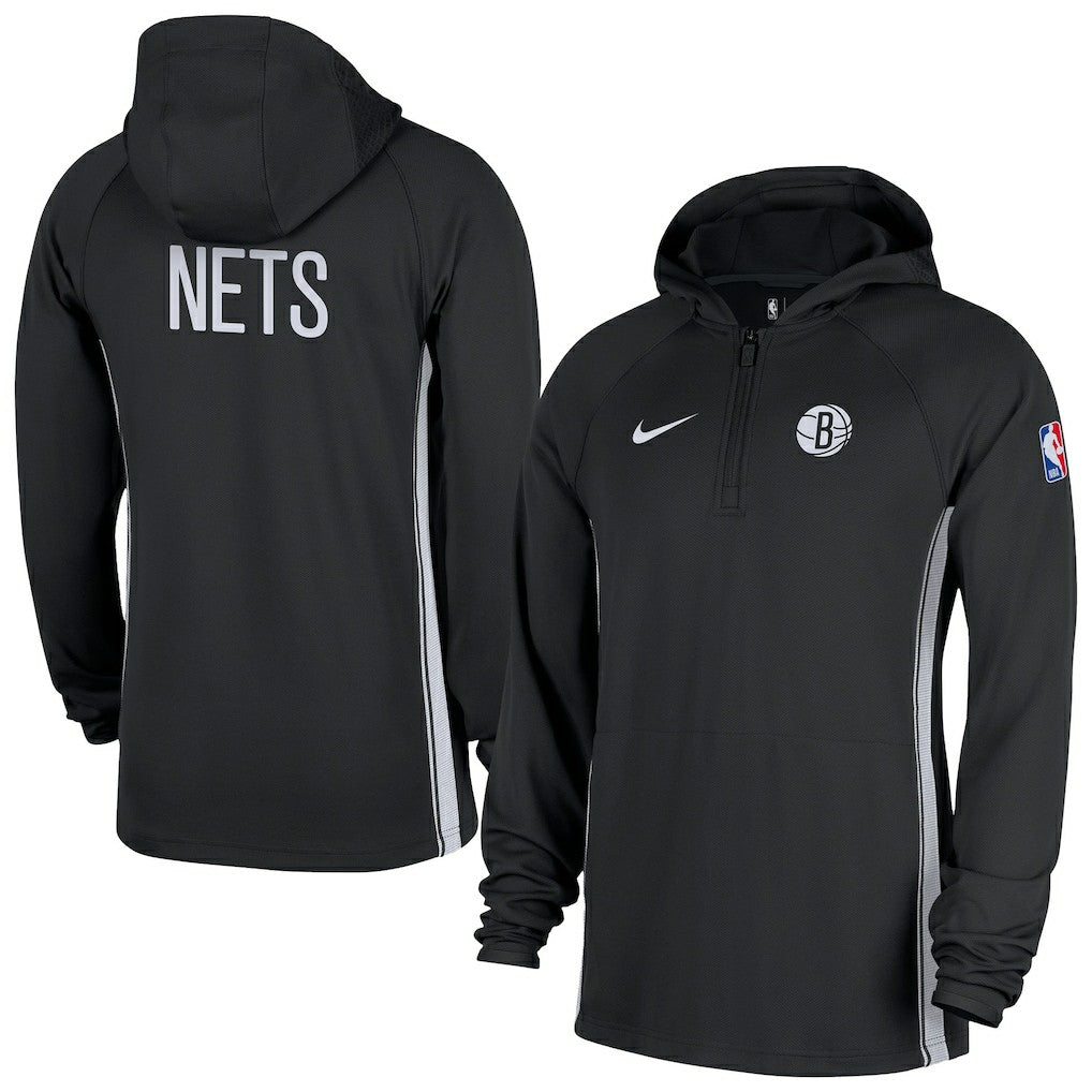 Nike Brooklyn Nets Authentic On Court Zone Quarter-Zip Dri-FIT Hoodie Jacket