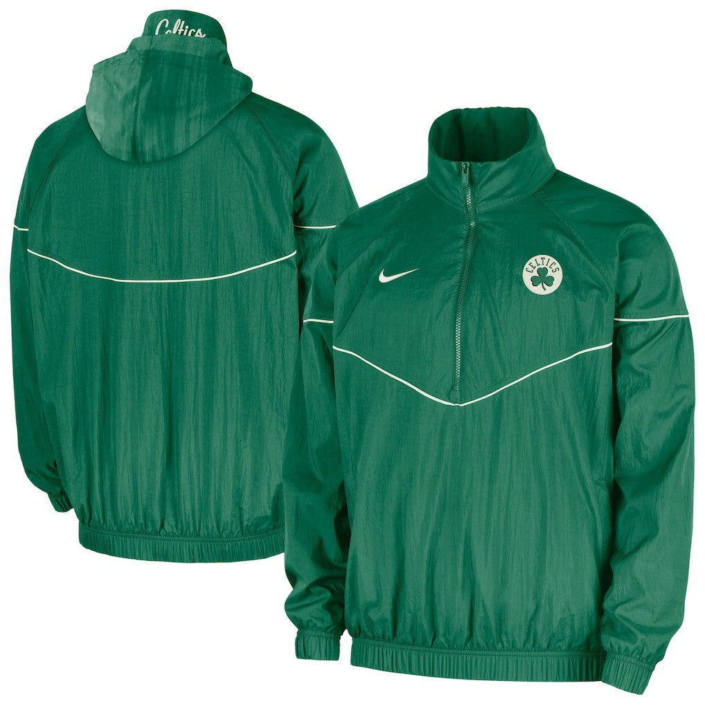 Nike Boston Celtics Courtside Windrunner Woven Half-Zip Hooded Jacket