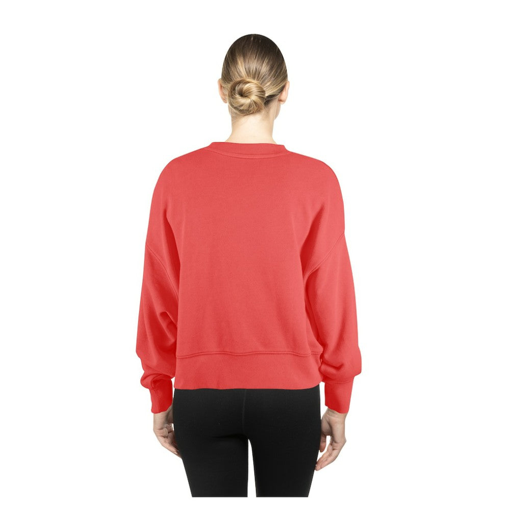 Red St. Louis Cardinals New Era Women's Boxy Mineral Wash Dolmen Sleeve Cropped Sweatshirt