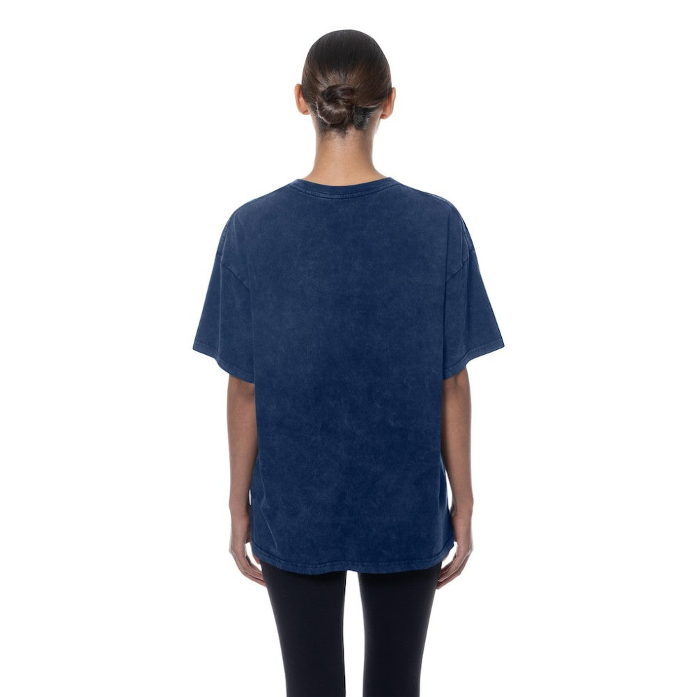 Navy Atlanta Braves New Era Women's Mineral Wash Oversized T-Shirt