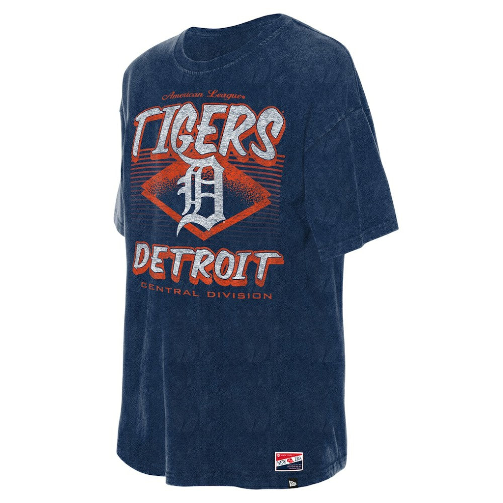 Navy Detroit Tigers New Era Women's Mineral Wash Oversized T-Shirt