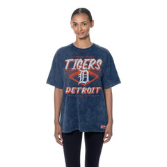 Navy Detroit Tigers New Era Women's Mineral Wash Oversized T-Shirt