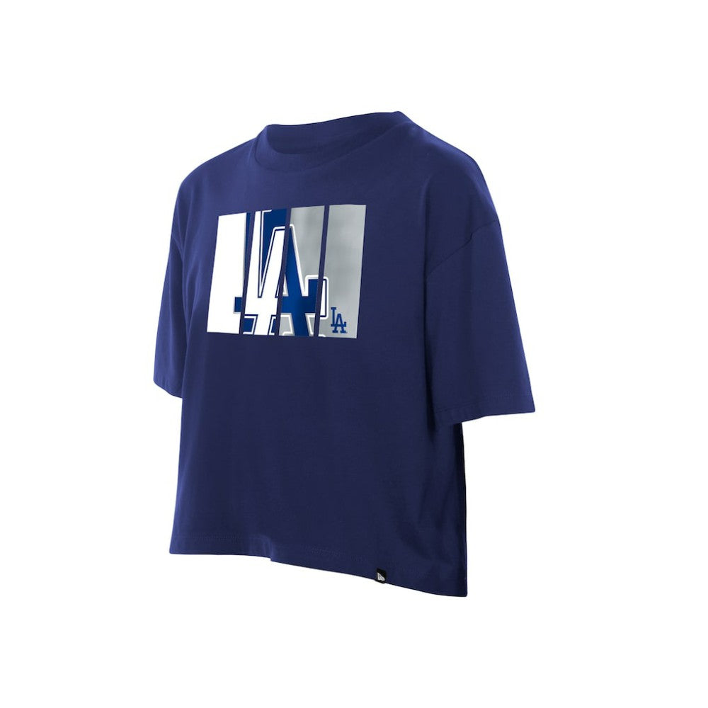 Royal Los Angeles Dodgers New Era Women's Boxy Foil Logo T-Shirt