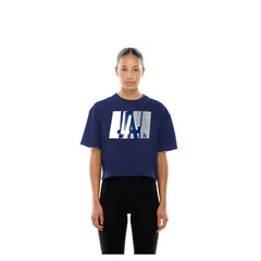 Royal Los Angeles Dodgers New Era Women's Boxy Foil Logo T-Shirt