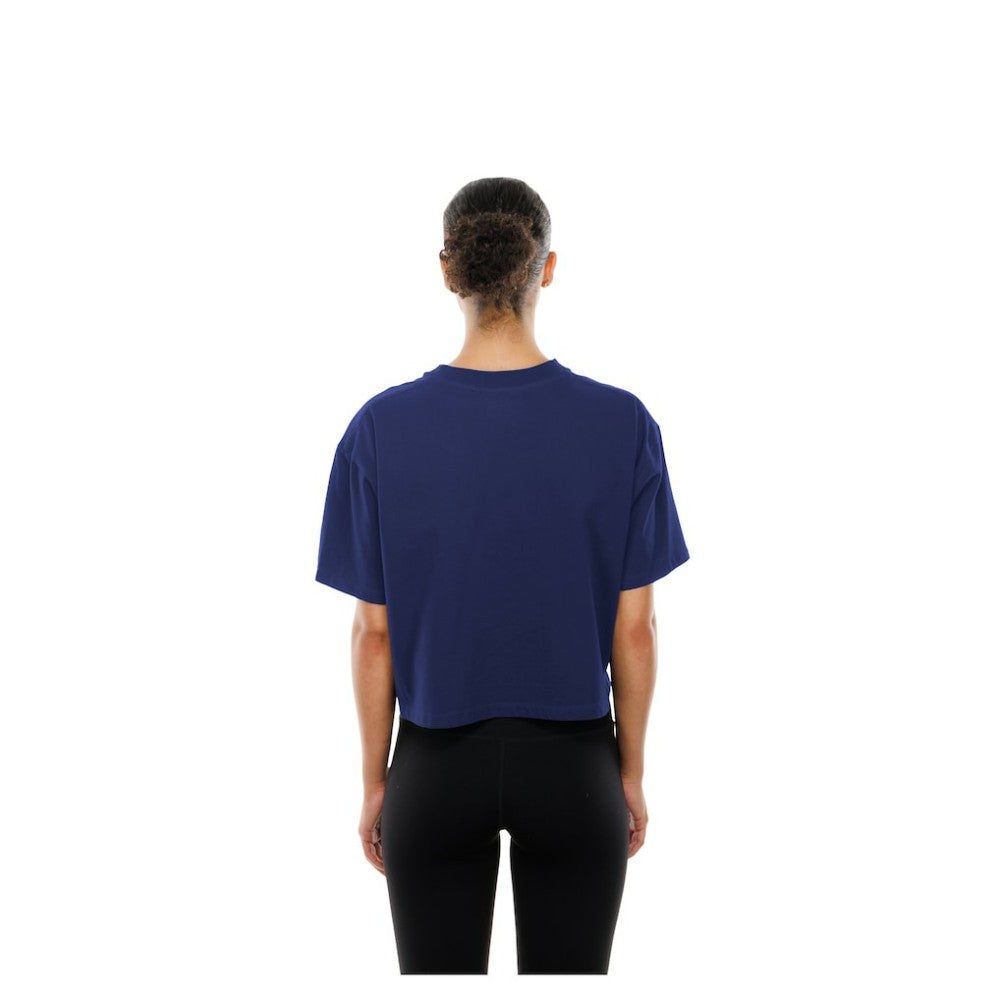 Royal Los Angeles Dodgers New Era Women's Boxy Foil Logo T-Shirt