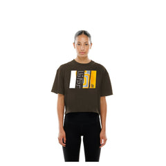 Brown San Diego Padres New Era Women's Boxy Foil Logo T-Shirt