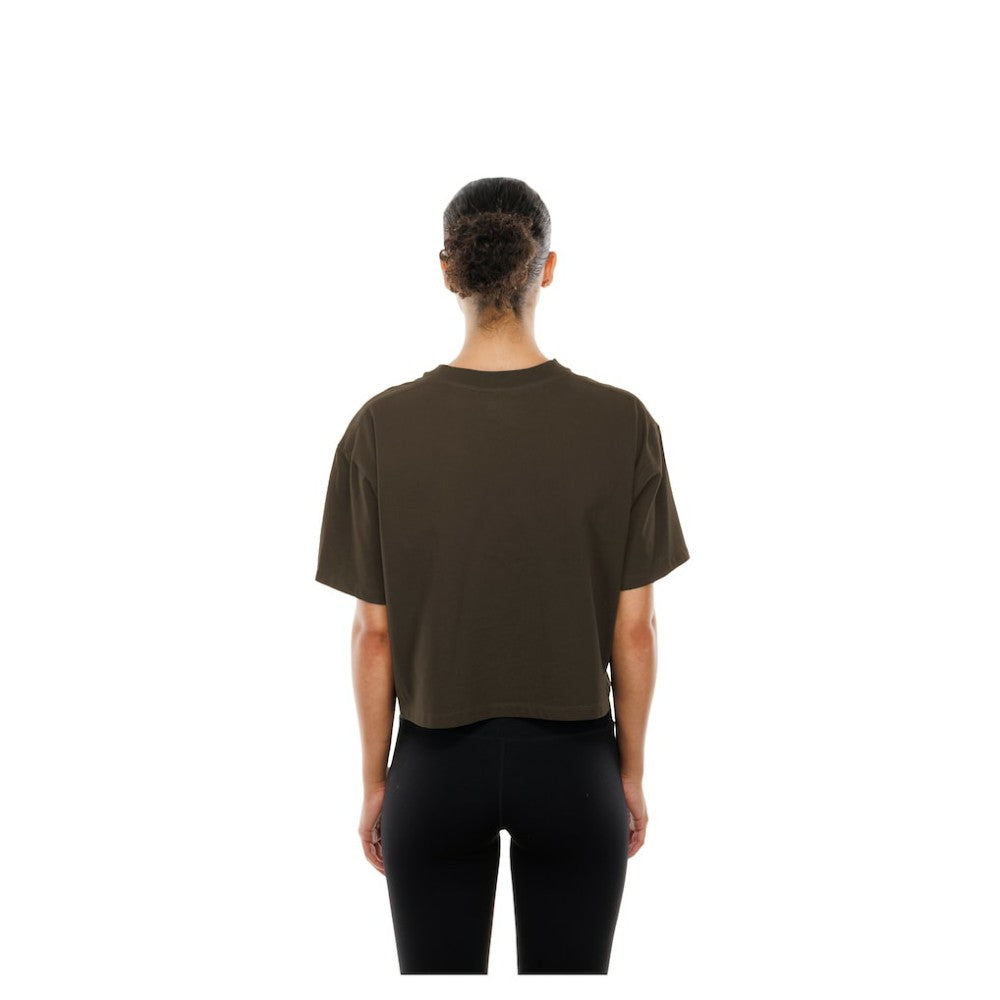 Brown San Diego Padres New Era Women's Boxy Foil Logo T-Shirt