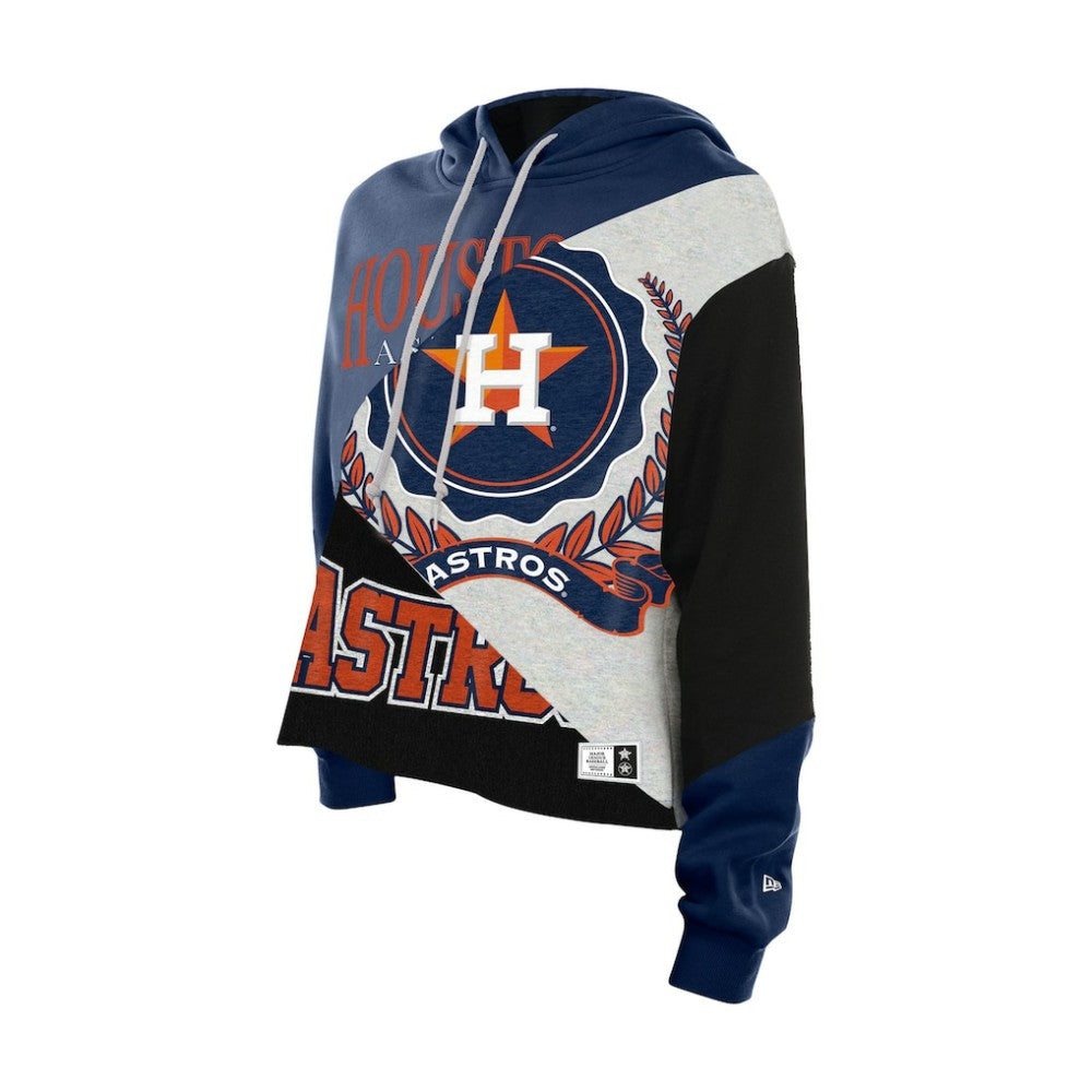 Houston Astros New Era Women's Upcycled Color Block Cropped Boxy Hoodie