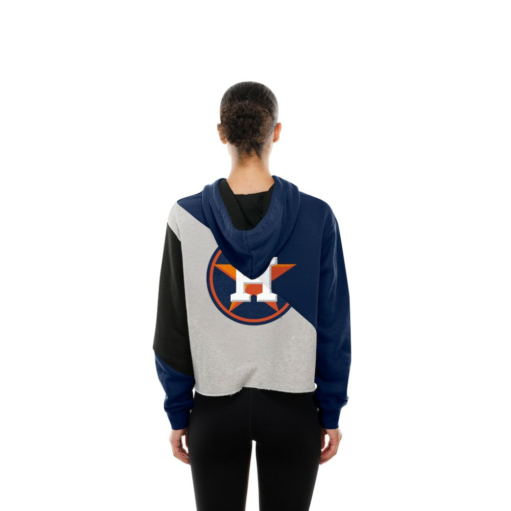 Houston Astros New Era Women's Upcycled Color Block Cropped Boxy Hoodie
