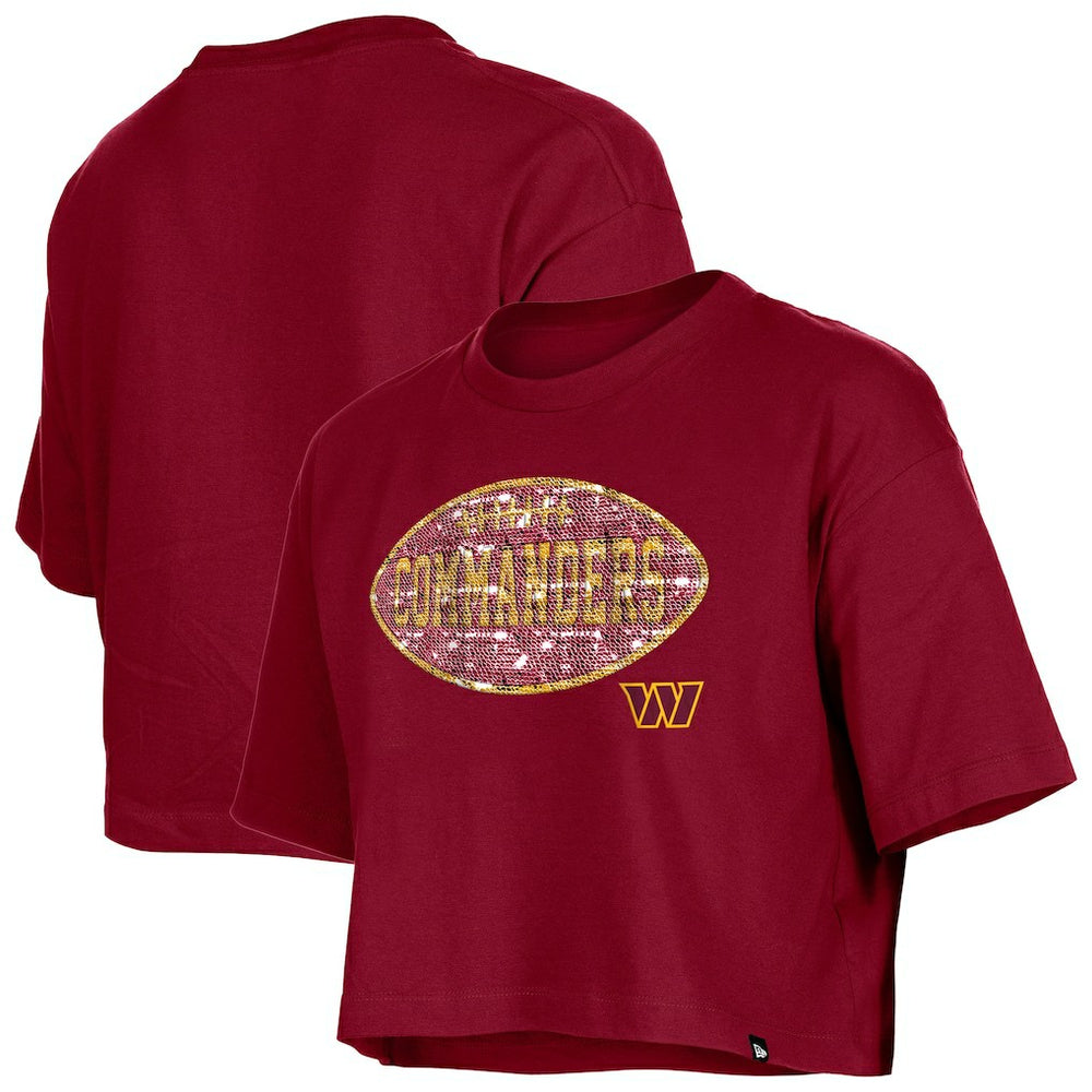 Girl's Flip Sequin Boxy T-Shirt - Washington Commanders T-shirts