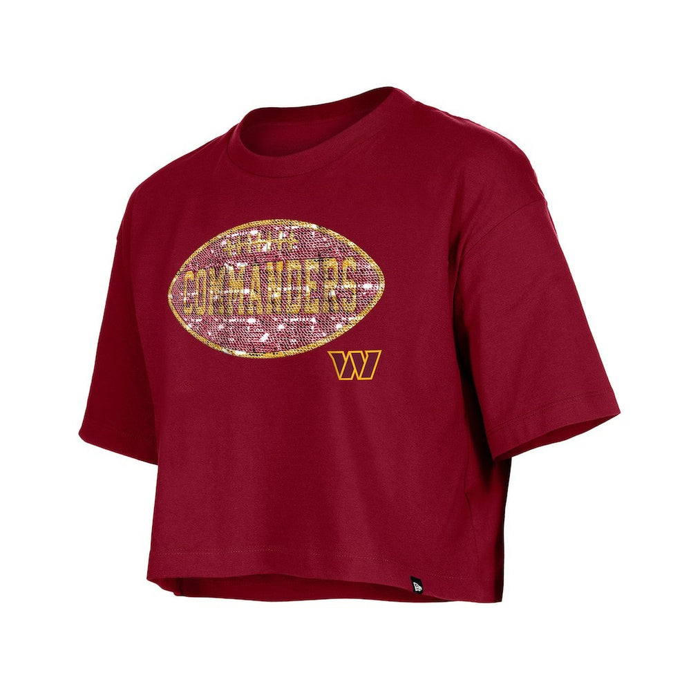 Girl's Flip Sequin Boxy T-Shirt - Washington Commanders T-shirts