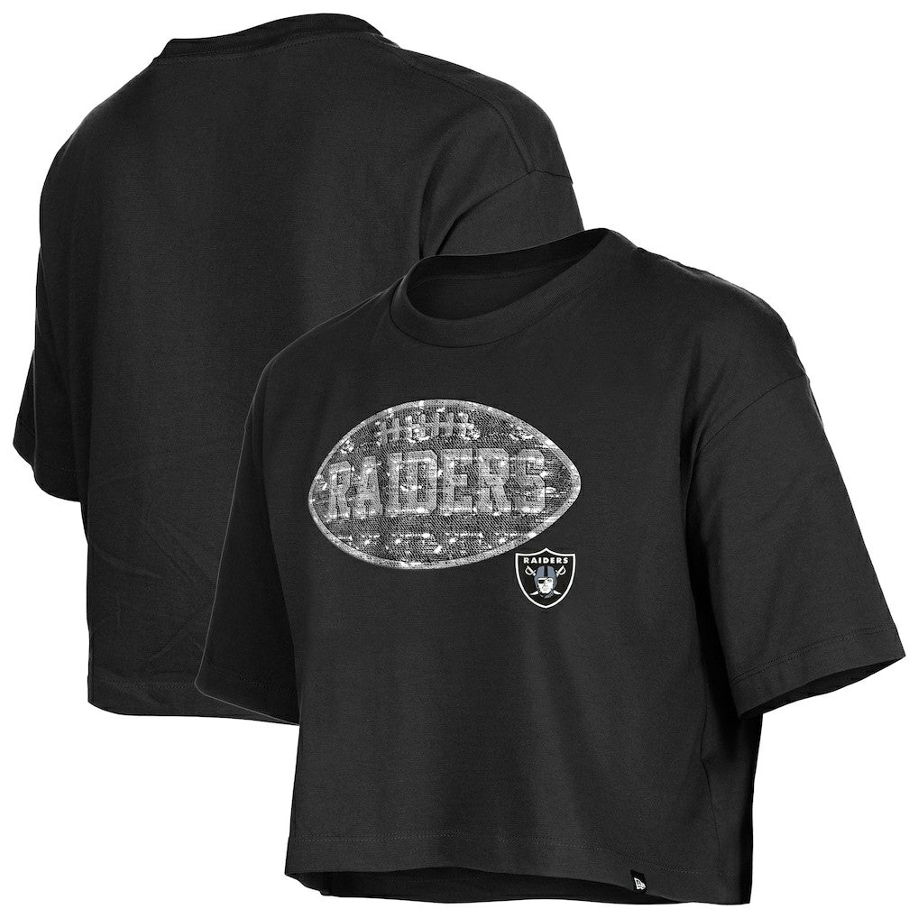 Girl's Flip Sequin Boxy T-Shirt - Las Vegas Raiders T-shirts