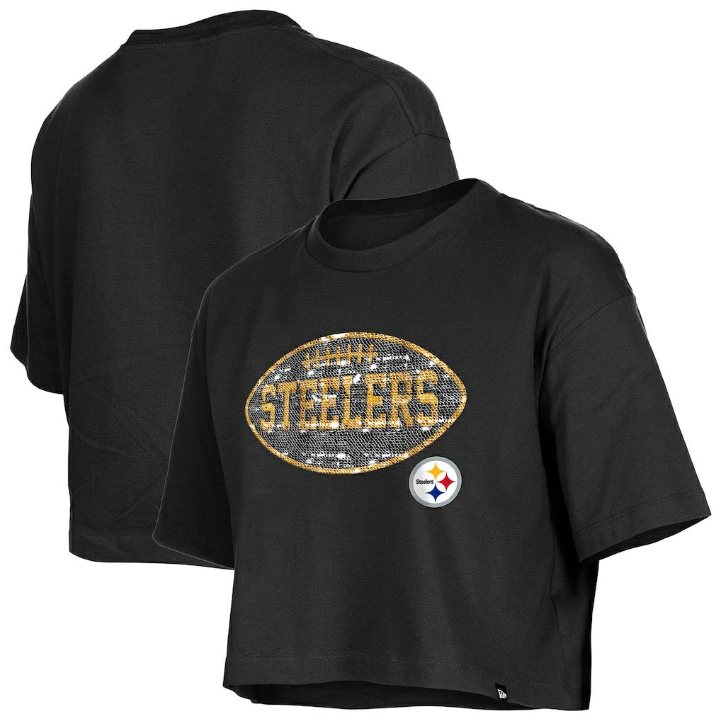 Girl's Flip Sequin Boxy T-Shirt - Pittsburgh Steelers T-shirts