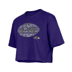 Girl's Flip Sequin Boxy T-Shirt - Baltimore Ravens T-shirts