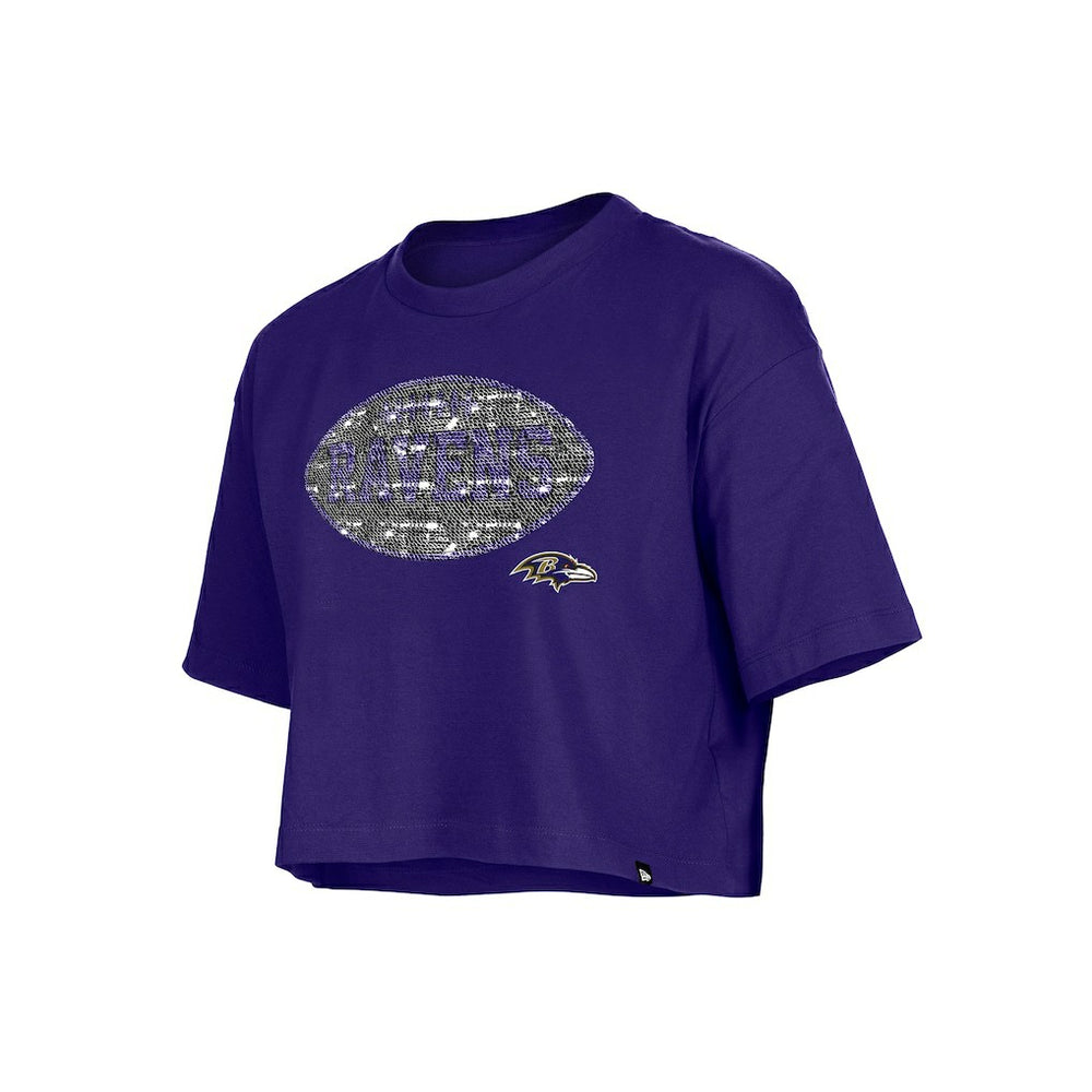Girl's Flip Sequin Boxy T-Shirt - Baltimore Ravens T-shirts