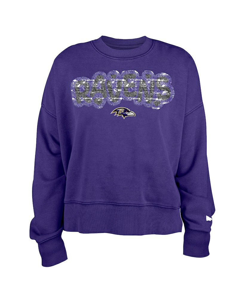 Girl's Flip Sequin Sweatshirt - Baltimore Ravens Sweatshirts