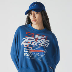 Women's Oversized Throwback Mineral Wash Crew Neck Sweatshirt - Buffalo Bills Sweatshirts