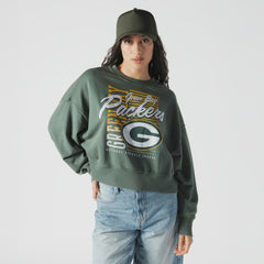 Women's Oversized Throwback Mineral Wash Crew Neck Sweatshirt - Green Bay Packers Sweatshirts