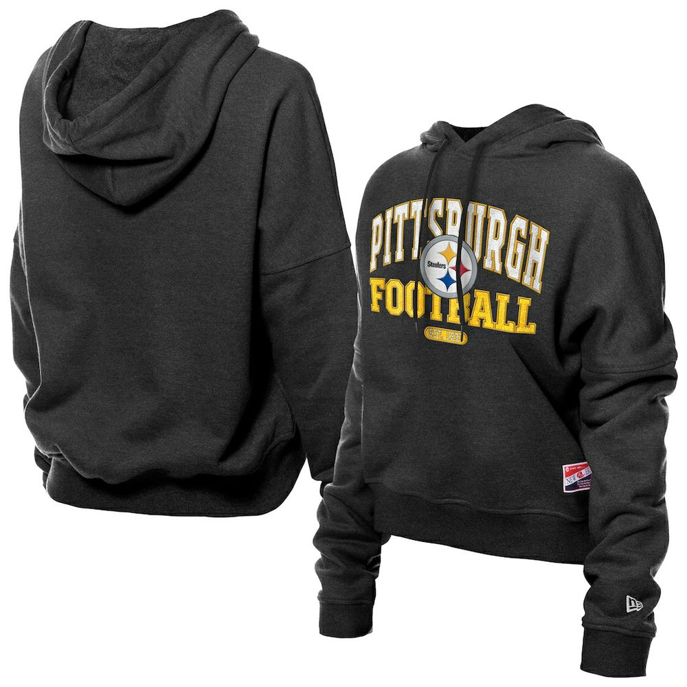 Women's Throwback Boxy Hoodie Sweatshirt - Pittsburgh Steelers Hoodies