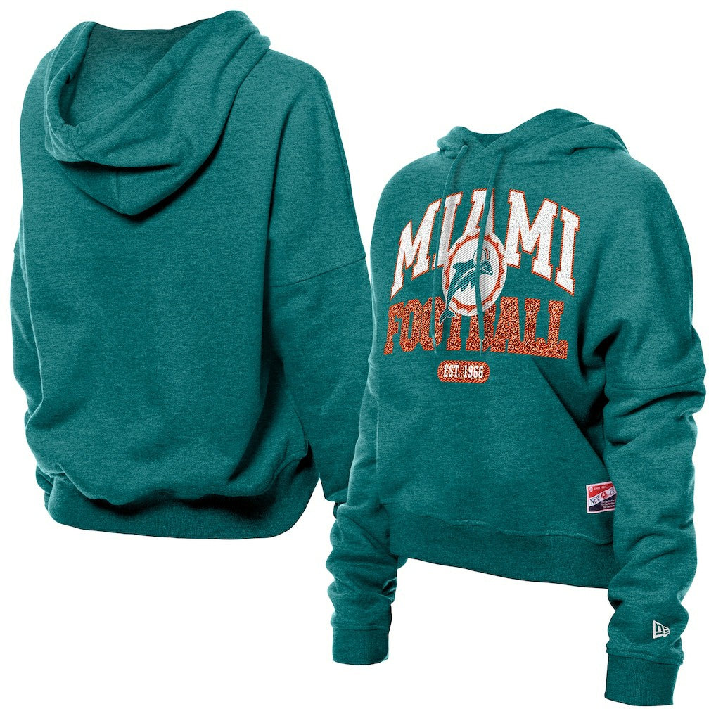 Women's Throwback Boxy Hoodie Sweatshirt - Miami Dolphins Hoodies