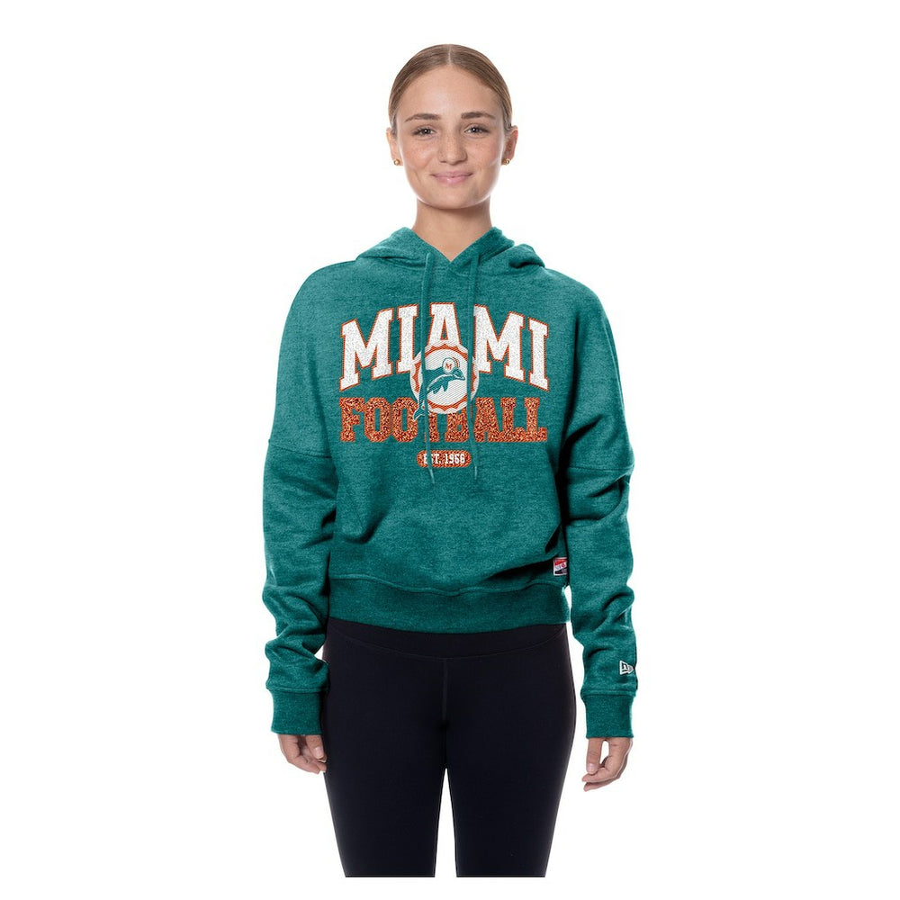Women's Throwback Boxy Hoodie Sweatshirt - Miami Dolphins Hoodies