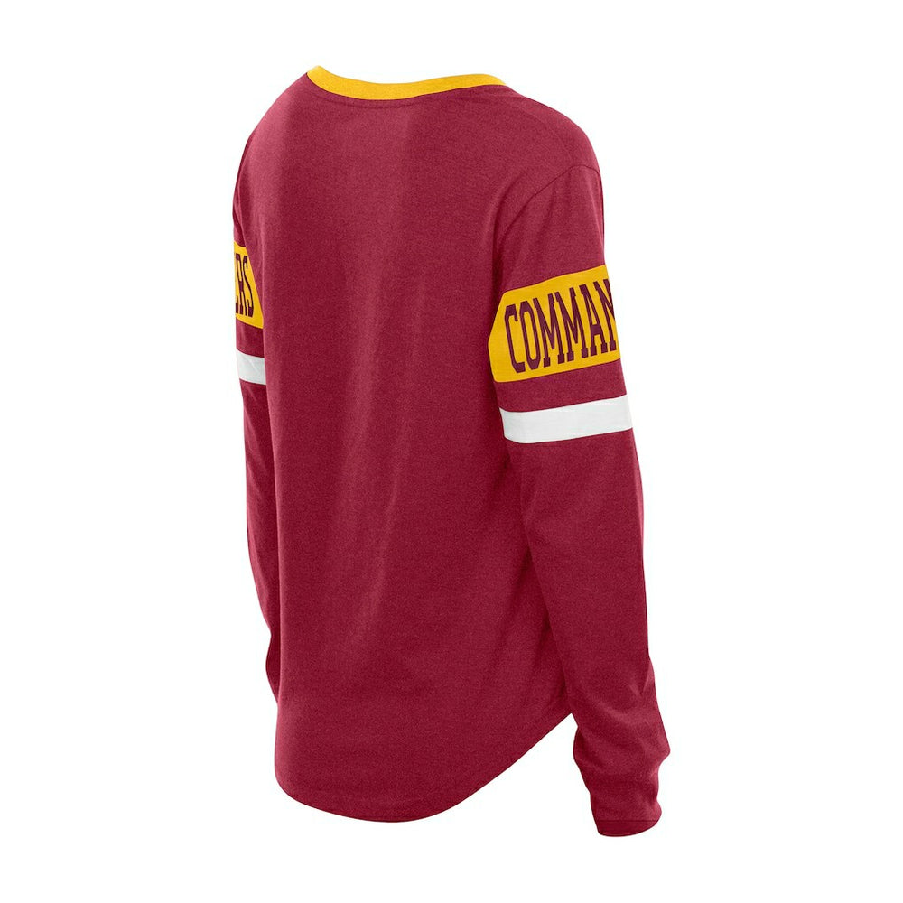 Women's Throwback Lace-Up Long-Sleeve T-Shirt - Washington Commanders T-shirts