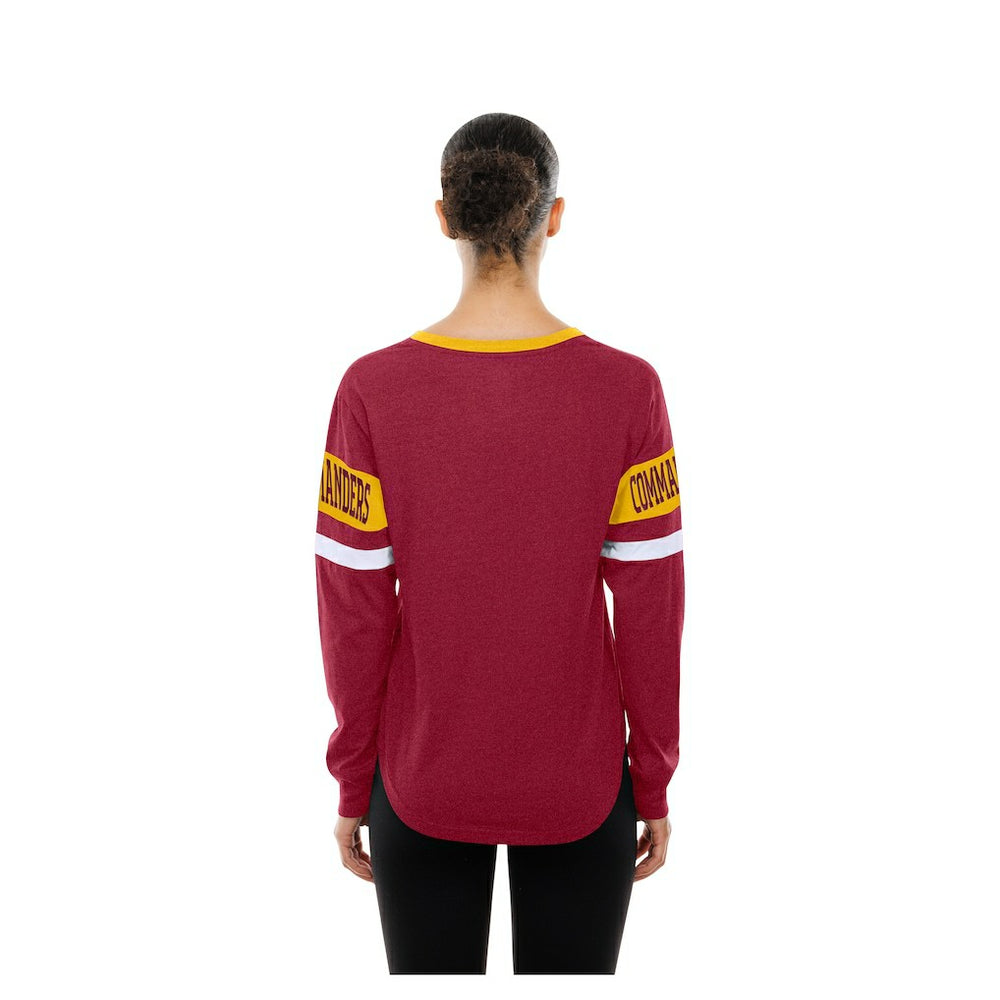 Women's Throwback Lace-Up Long-Sleeve T-Shirt - Washington Commanders T-shirts