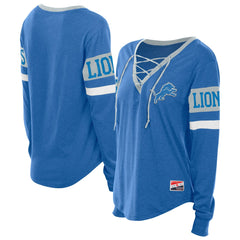Women's Throwback Lace-Up Long-Sleeve T-Shirt - Detroit Lions T-shirts