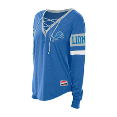 Women's Throwback Lace-Up Long-Sleeve T-Shirt - Detroit Lions T-shirts