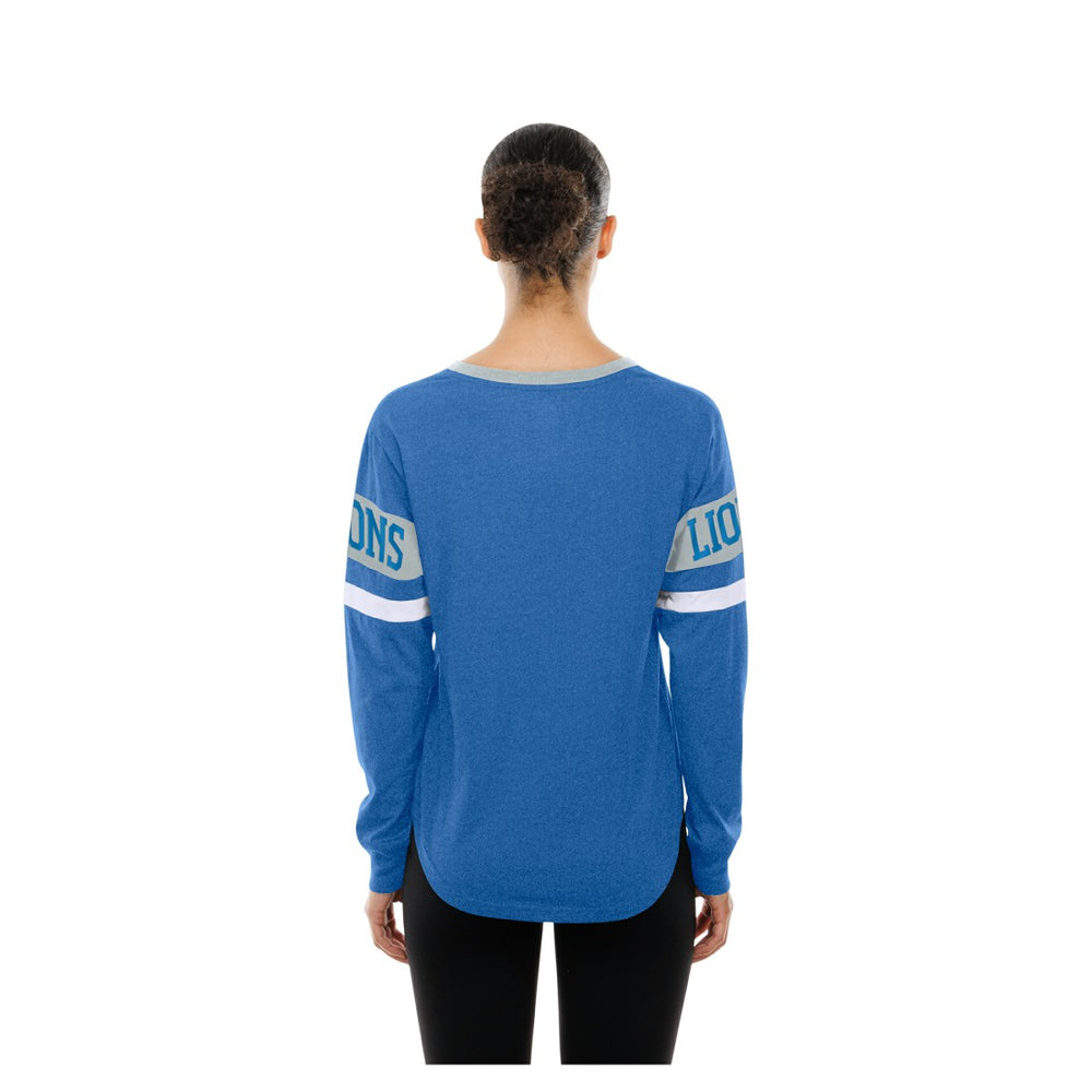 Women's Throwback Lace-Up Long-Sleeve T-Shirt - Detroit Lions T-shirts