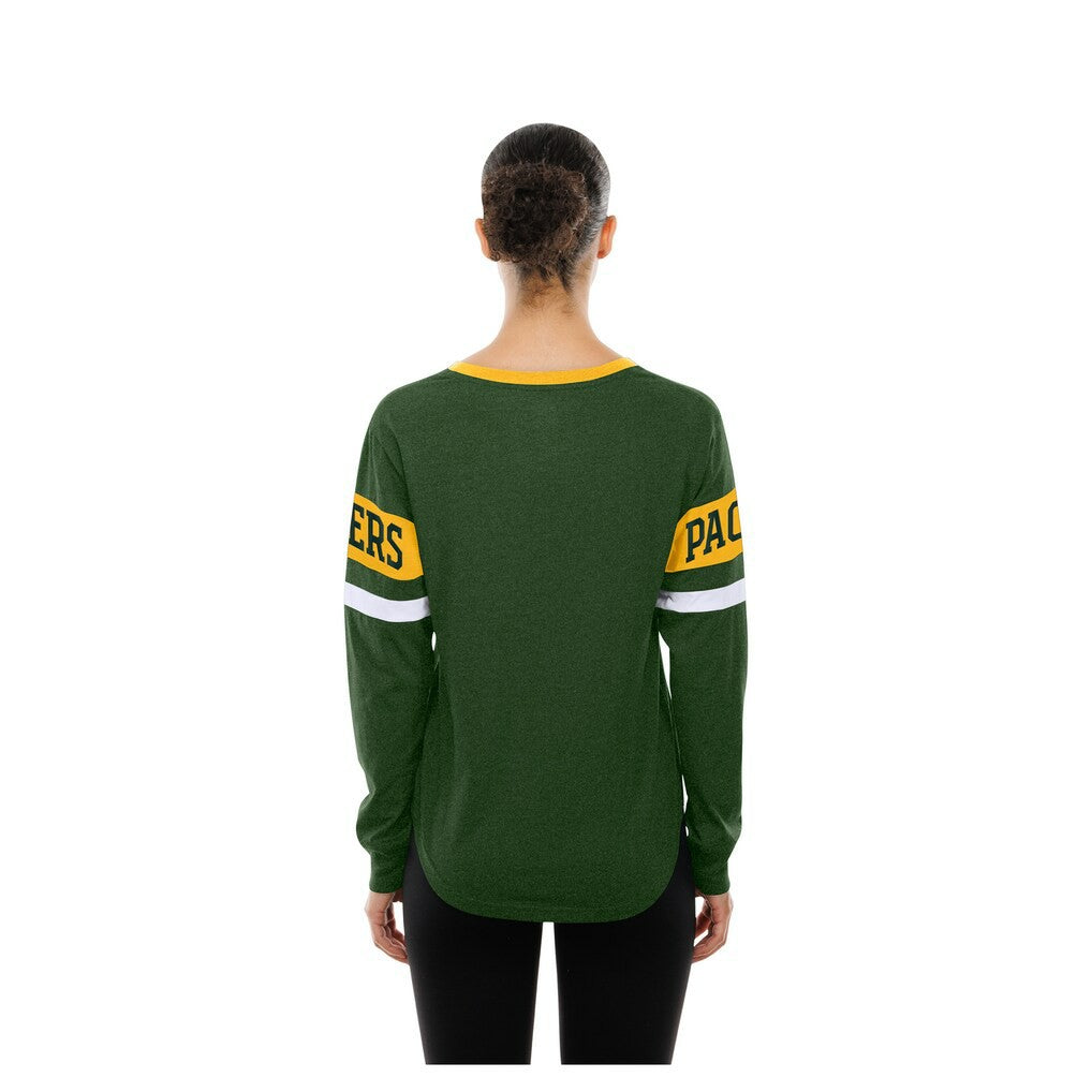 Women's Throwback Lace-Up Long-Sleeve T-Shirt - Green Bay Packers T-shirts
